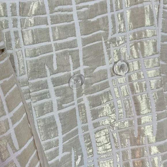 🧥 Victor Costa Metallic Gold Textured Belted Coat – Size 12 - Picture 5 of 12